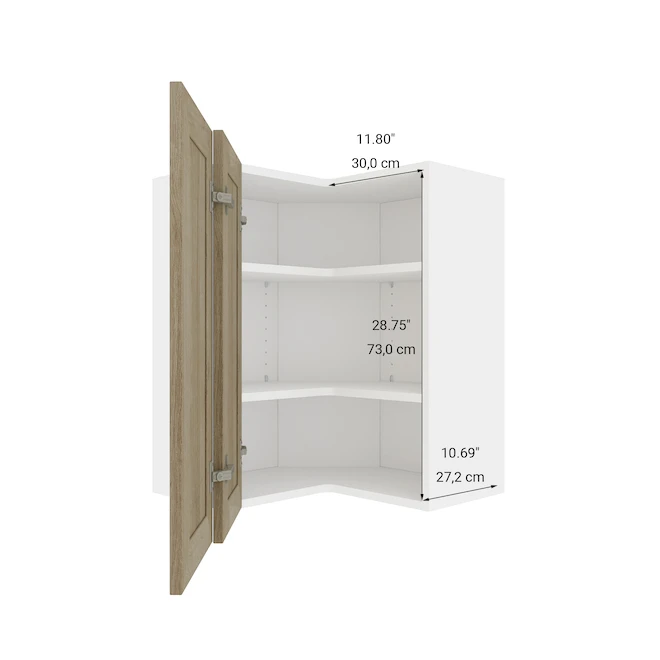 Eklipse Coral 24.25-in X 30.25-in X 24.25-in Particleboard 2-Door Kitchen Wall Corner Cabinet 4 Eklipse Coral 24.25-in X 30.25-in X 24.25-in Particleboard 2-Door Kitchen Wall Corner Cabinet - Image 4