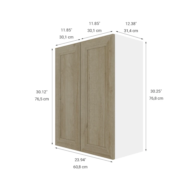 Eklipse Coral 23.94-in X 30.25-in X 12.38-in Particleboard 2-Door Kitchen Wall Cabinet 5 Eklipse Coral 23.94-in X 30.25-in X 12.38-in Particleboard 2-Door Kitchen Wall Cabinet - Image 5