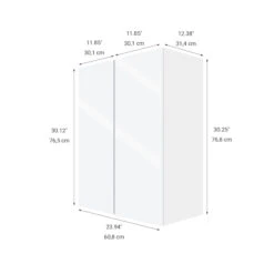 Eklipse Topaz 23.94-in X 30.25-in X 12.38-in Particleboard 2-Door Kitchen Wall Cabinet 7 Eklipse Topaz 23.94-in X 30.25-in X 12.38-in Particleboard 2-Door Kitchen Wall Cabinet -Alliedbas Shop 75396847b L