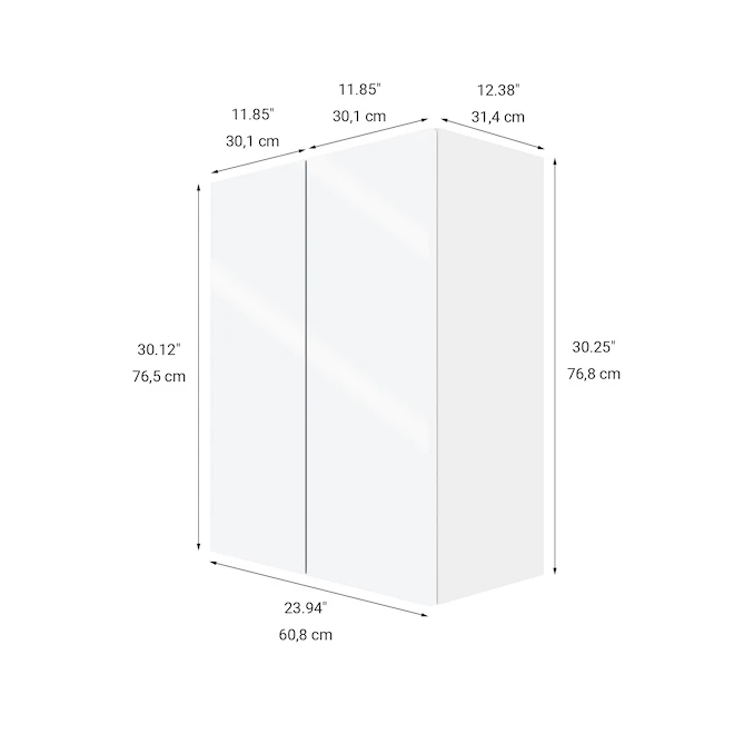 Eklipse Topaz 23.94-in X 30.25-in X 12.38-in Particleboard 2-Door Kitchen Wall Cabinet 4 Eklipse Topaz 23.94-in X 30.25-in X 12.38-in Particleboard 2-Door Kitchen Wall Cabinet - Image 4