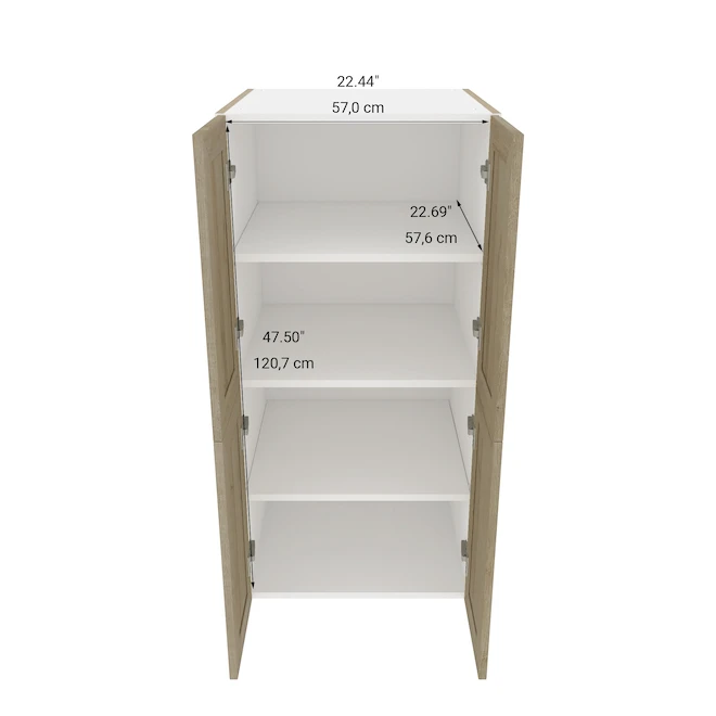 Eklipse Coral 23.94-in X 49-in X 24.38-in Particleboard 4-Door Top Pantry Cabinet 4 Eklipse Coral 23.94-in X 49-in X 24.38-in Particleboard 4-Door Top Pantry Cabinet - Image 4