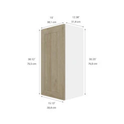 Eklipse Coral 15.13-in X 30.25-in X 12.38-in Particleboard 1-Door Kitchen Wall Cabinet 7 Eklipse Coral 15.13-in X 30.25-in X 12.38-in Particleboard 1-Door Kitchen Wall Cabinet -Alliedbas Shop 75396850b L