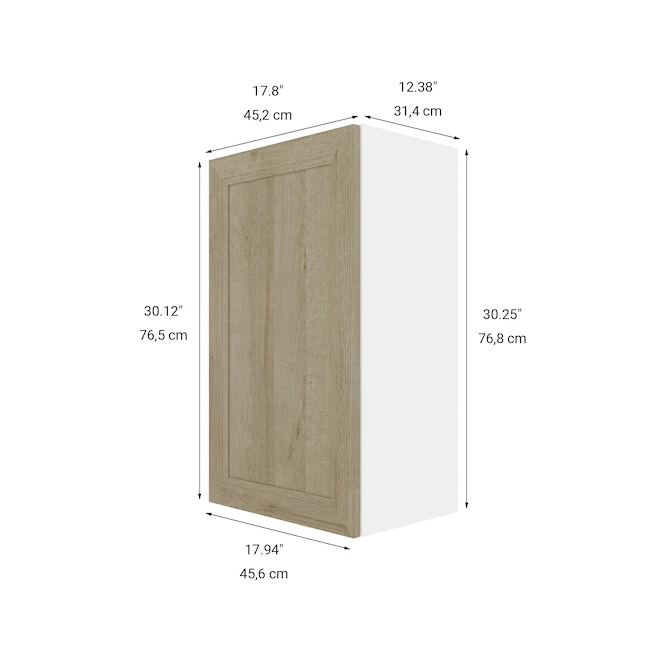 Eklipse Coral 17.94-in X 30.25-in X 12.38-in Particleboard 1-Door Kitchen Wall Cabinet 4 Eklipse Coral 17.94-in X 30.25-in X 12.38-in Particleboard 1-Door Kitchen Wall Cabinet - Image 4