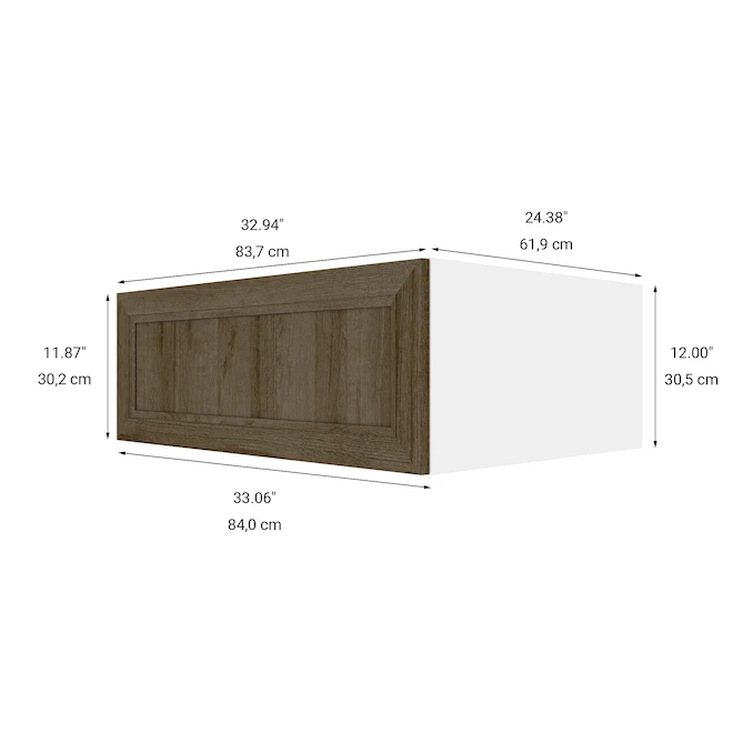 Eklipse Ruby 33.06-in X 12-in X 24.38-in Particleboard 2-Door Refrigerator Wall Cabinet 1 Eklipse Ruby 33.06-in X 12-in X 24.38-in Particleboard 2-Door Refrigerator Wall Cabinet