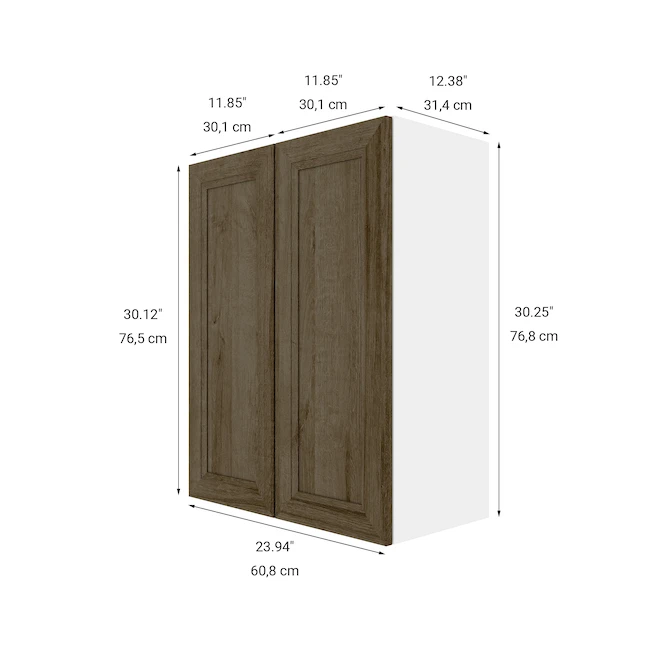 Eklipse Ruby 23.94-in X 30.25-in X 12.38-in Particleboard 2-Door Kitchen Wall Cabinet 4 Eklipse Ruby 23.94-in X 30.25-in X 12.38-in Particleboard 2-Door Kitchen Wall Cabinet - Image 4