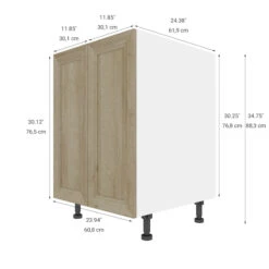 Eklipse Coral 23.94-in X 34.75-in X 24.38-in Particleboard 2-Door Kitchen Base Cabinet