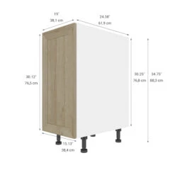 Eklipse Coral 15.13-in X 34.75-in X 24.38-in Particleboard 1-Door Kitchen Base Cabinet 9 Eklipse Coral 15.13-in X 34.75-in X 24.38-in Particleboard 1-Door Kitchen Base Cabinet -Alliedbas Shop 75396873b L