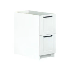Eklipse Perle 12 X 24 X 27-In White Office Base Cabinet With 2 Drawers