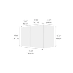 Eklipse Moonstone 2-Door Top Cabinet - 23.94-in W X 15.13-in H X 12.38-in D - White -Alliedbas Shop 75396886b L