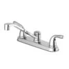Project Source Kitchen Faucet - 2-Handle - Zinc/Plastic - 8-in - Chrome Finish