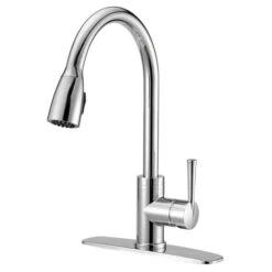 Project Source Kitchen Faucet With Pull-Down Spout - 1 Handle - Chrome -Alliedbas Shop 80375155 L