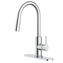 Allen + Roth Sophie Kitchen Faucet 1 Handle With Pull-Down Sink Spray Chrome Finish